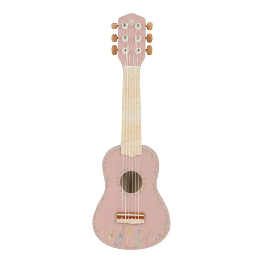 Little Dutch otroška lesena kitara Safari Pink za punčke od 3 let