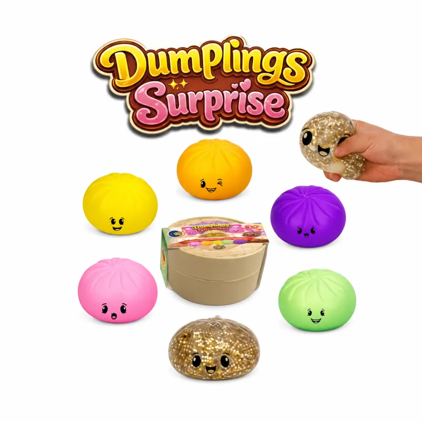 Dumplings Surprise Squishy antistresna igrača v posodici za parjenje