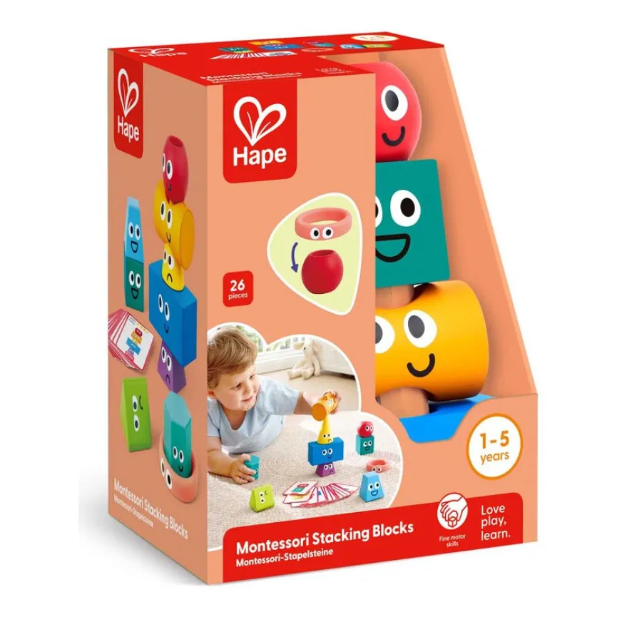 Hape Montessori kocke za zlaganje – 10 geometrijskih oblik