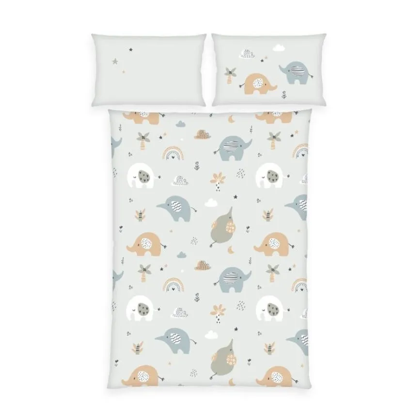 BABYBEST Flanelasta otroška posteljnina 100x135 cm Slončki