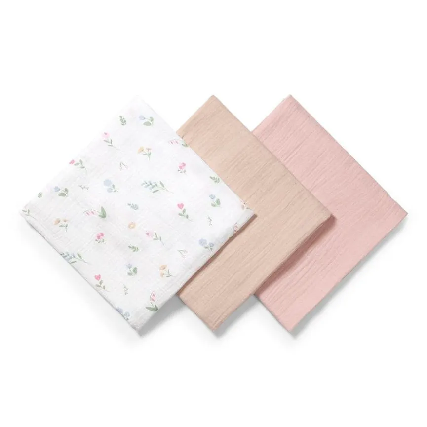 BABYONO Tetra plenice Super Soft Rose 70x70 cm 3 kosi