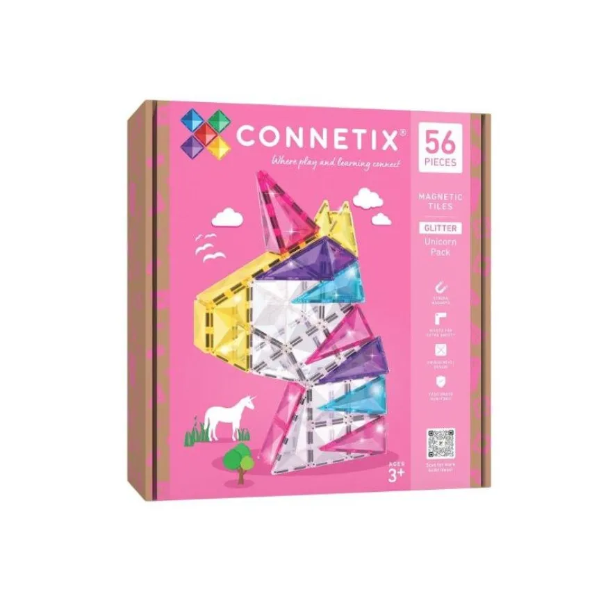Connetix Glitter Unicorn Pack 56 – bleščeče magnetne kocke