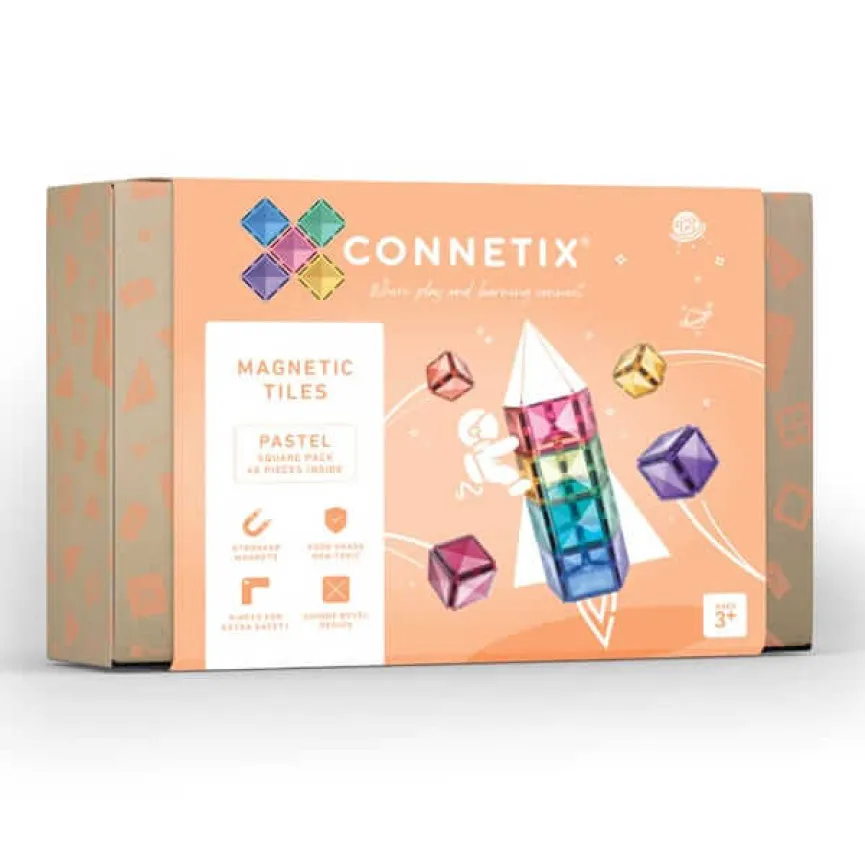 CONNETIX Pastel Square Pack 40 pastelne magnetne ploščice