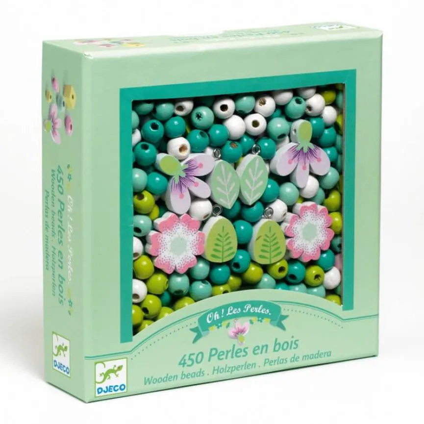 DJECO Set za izdelavo nakita Lesene perle Flower