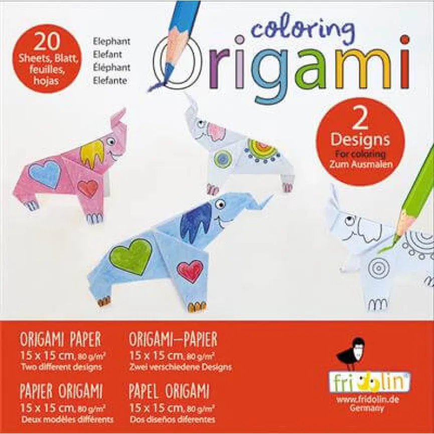FRIDOLIN Origami za otroke Coloring Slon 