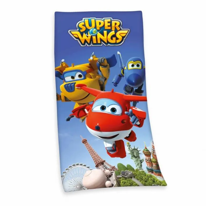 HERDING Otroška brisača za na plažo 75x150 cm Super Wings