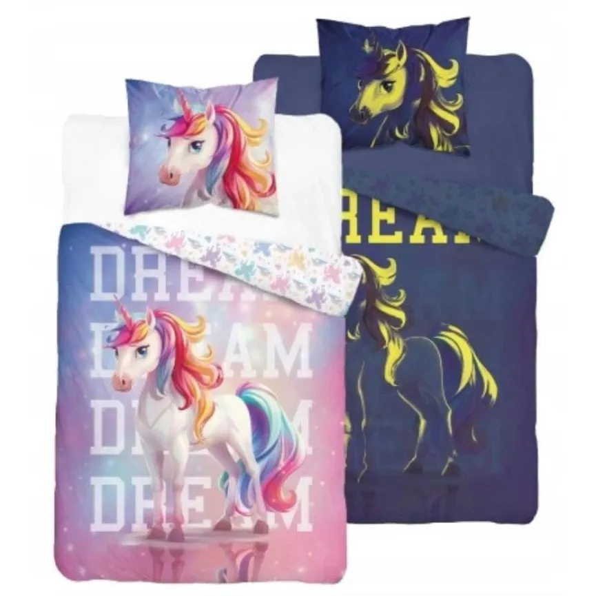 HOLLAND Posteljnina Samorog 140x200 Mavrica Dream Glow in the dark