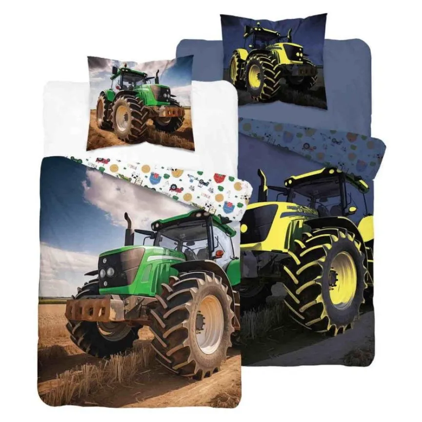 HOLLAND Posteljnina Traktor Farm 140x200 cm Glow in the dark