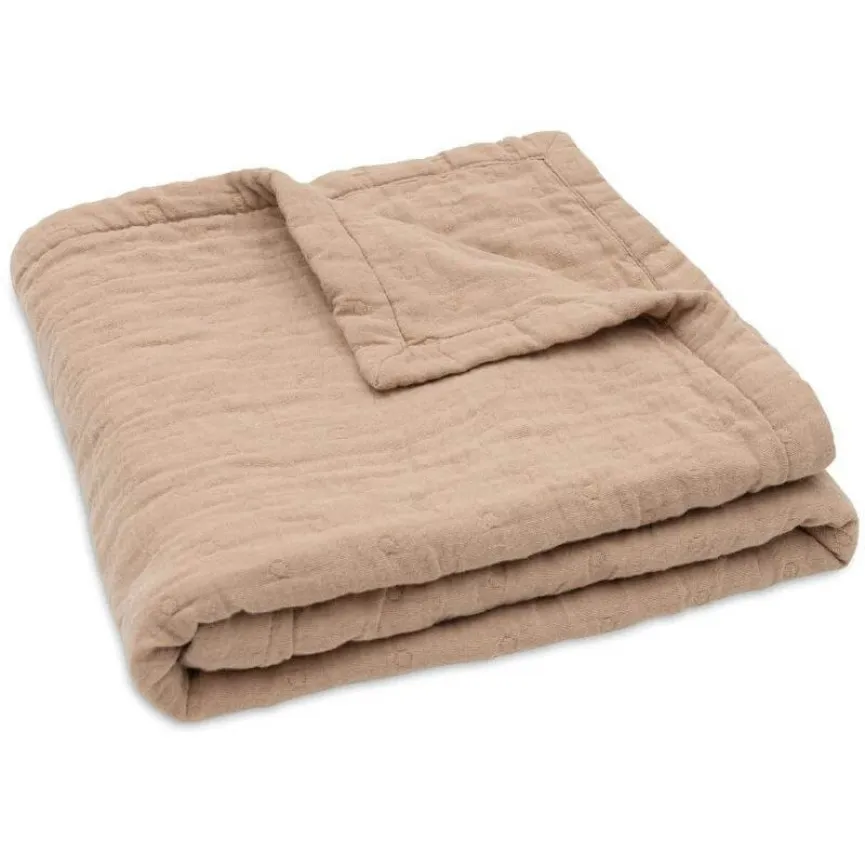 JOLLEIN Odeja za dojenčka 75x100 cm Muslin Jacquard Biscuit