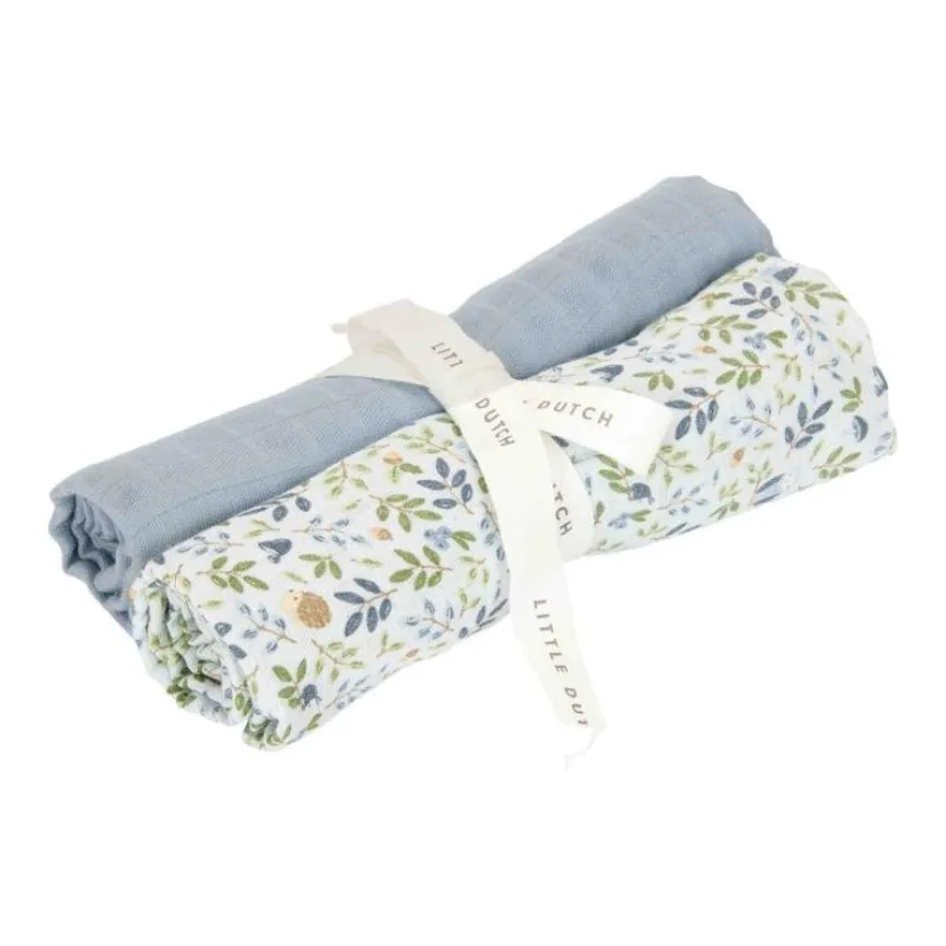 LITTLE DUTCH Tetra plenice Denim 70x70 2 kos