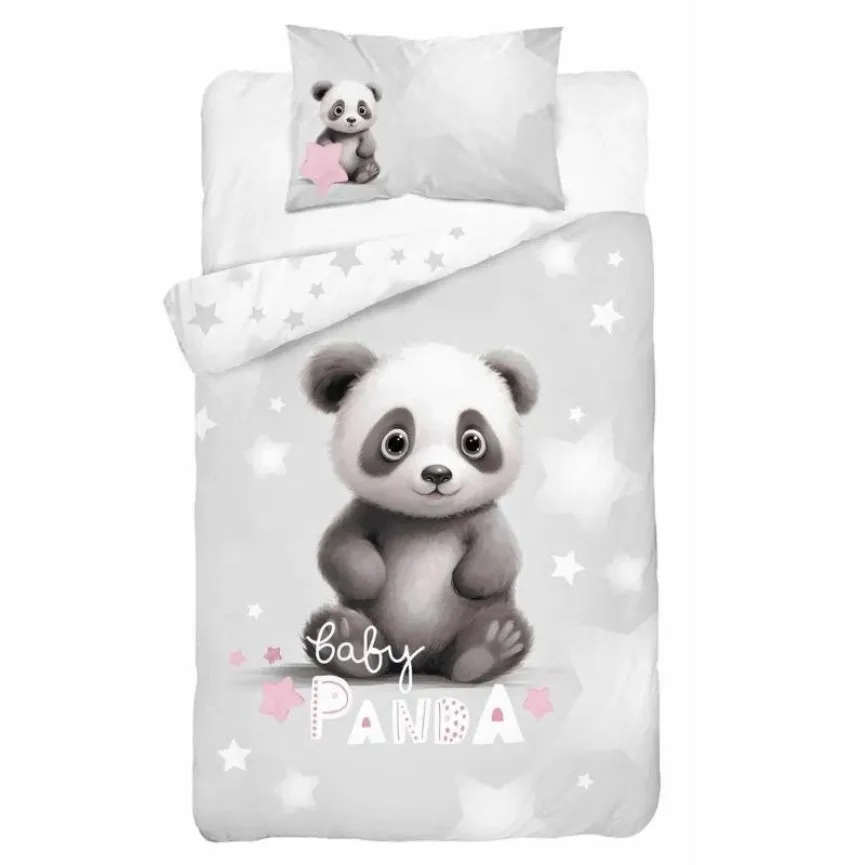 MAYAMOO Posteljnina za dojenčke 120x90 cm Panda Baby