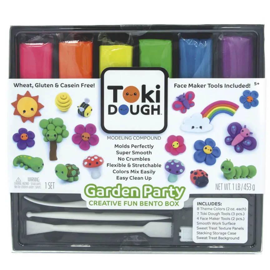 TOKI DOUGH Plastelin - set Vrtna zabava (8 barv)