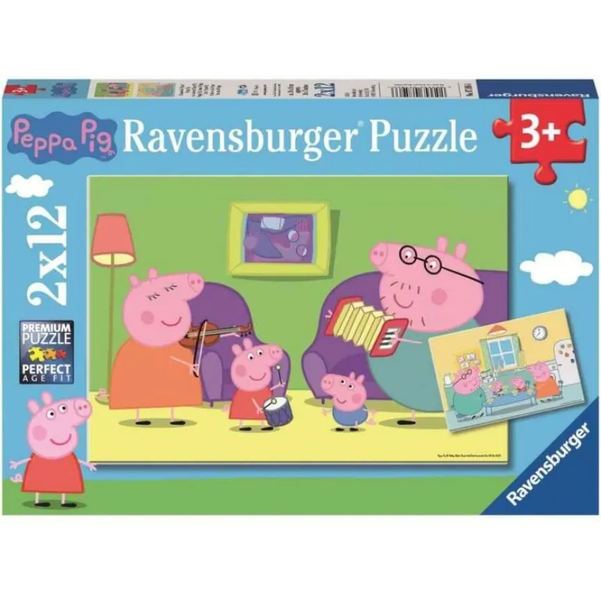 RAVENSBURGER Puzzle za otroke Pujsa Pepa Doma 2x12d