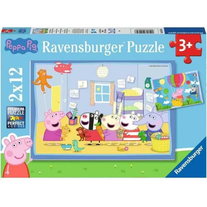 RAVENSBURGER Puzzle za otroke Pujsa Pepa Prijatelji 2x12d