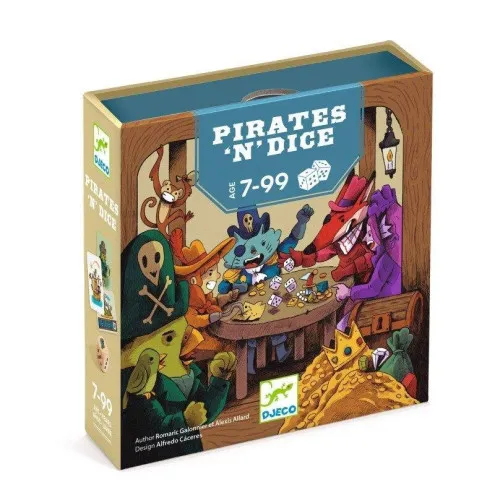 Djeco Pirates 'n' Dice igra s kartami kockami in zlatniki
