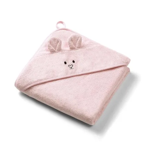 Mehka otroška brisača s kapuco Babyono Mouse Pink