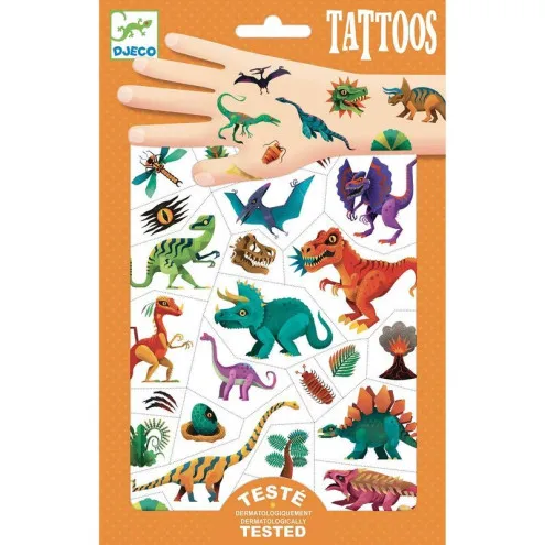 Začasni tatuji za otroke Djeco Dino na dveh listih