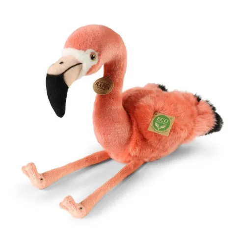 Plišasta igrača flamingo Rappa 40 cm z ukrivljenim vratom in črnim kljunom