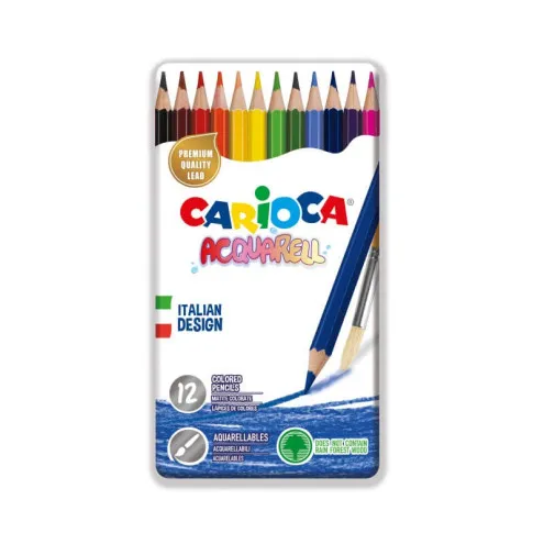 CARIOCA Barvice akvarelne (12 kos) + čopić