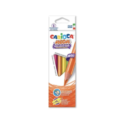 CARIOCA Barvice neon trikotne (6 kos)