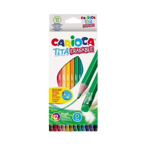 CARIOCA Barvice Tita tanke z radirko (12 kos)