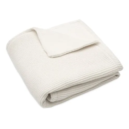 JOLLEIN Odeja za dojenčka 75x100cm Basic Knit Ivory/Coral Fleece 