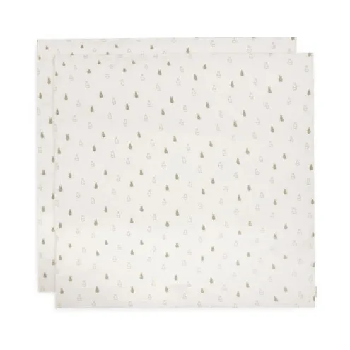 JOLLEIN Tetra plenice 115x115 cm Swaddle Happy Miffy Olive Green (2 kos)