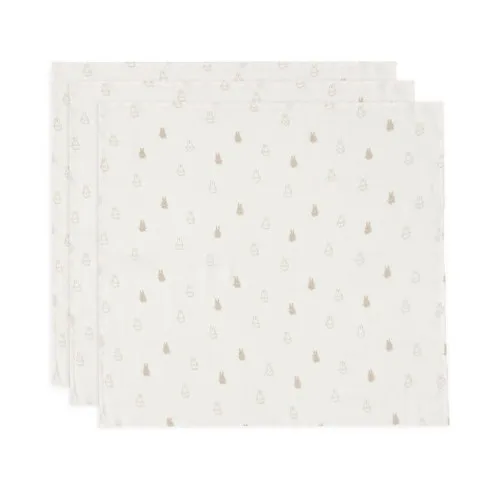 JOLLEIN Tetra plenice 70x70 cm Happy Miffy Nougat (3 kos)