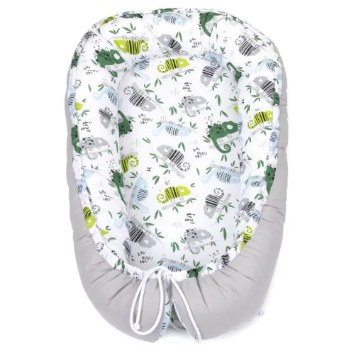 MAMO TATO Gnezdece za dojenčka Kameleon Green/Grey 