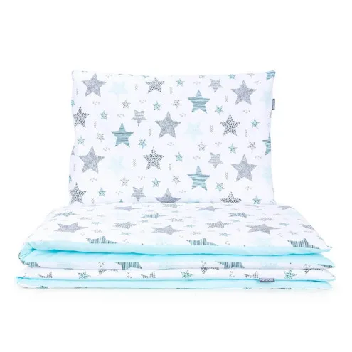 MAMO TATO Otroška posteljnina 100x135 cm Stars Turquoise