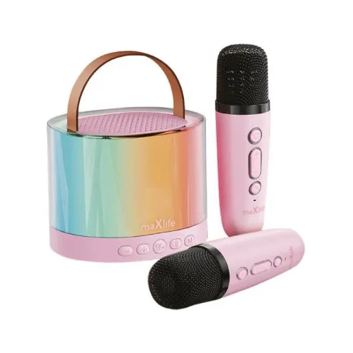 MAXLIFE Otroški mikrofon 2X Bluetooth zvočnik MXKS-200 Pink