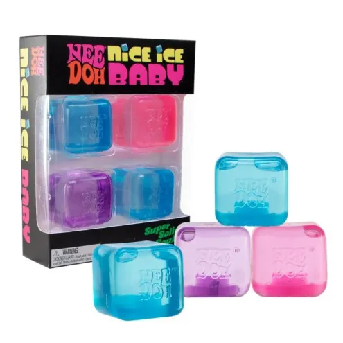 Needoh Slovenija – mini fidget kocke Nice Ice Baby v modri, rožnati in vijolični barvi