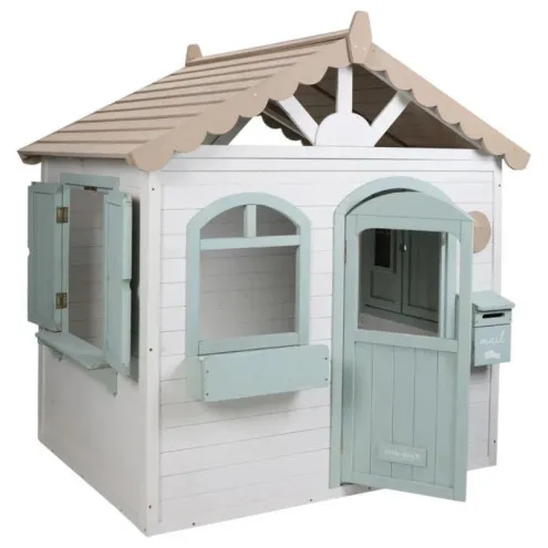 Otroci pri igri z leseno vrtno hiško Little Dutch Garden Playhouse