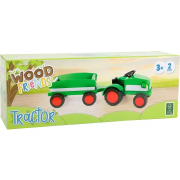 SMALL FOOT Lesen traktor s prikolico