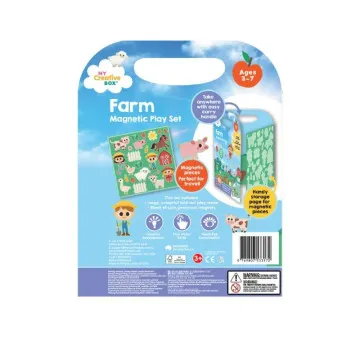 Prenosni Farm Magnetic Play Set z otroškimi magneti in zložljivo sceno
