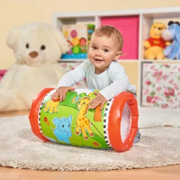 Napihljiv aktivnostni valj za dojenčke z živalskimi motivi in kroglicami