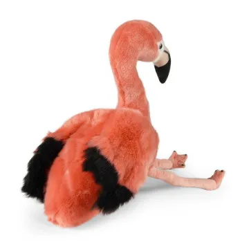 Plišasti flamingo Rappa 40 cm z rožnatimi krili in črnimi konicami perja