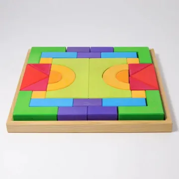Grimm's Lesene kocke Basic Building Set 1 v lesenem okvirju