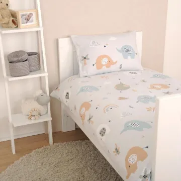 BABYBEST Flanelasta otroška posteljnina 100x135 cm Slončki