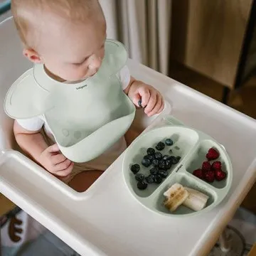 BABYONO Otroški krožnik Silikon Green