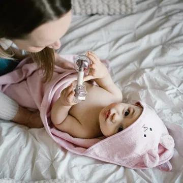 BABYONO Brisača za dojenčka 100x100 cm Bambus Grey Kapuca