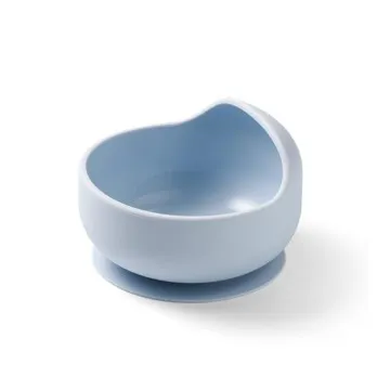 BABYONO Otroški krožnik s priseskom Silikon Blue