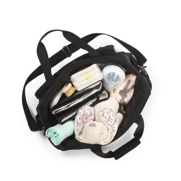 Notranjost previjalne torbe BabyOno Travel Grey z žepi in termo predalom