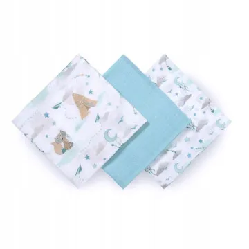 BABYONO Tetra plenice bambusove Blue (3 kos) 