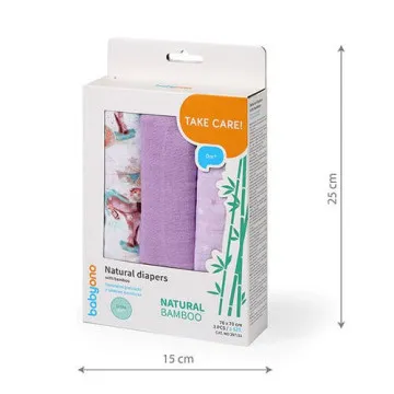 BABYONO Tetra plenice bambusove Vijola (3 kos)