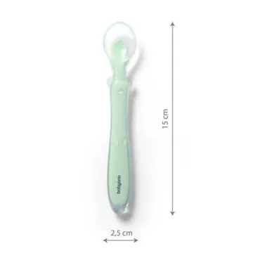 BABYONO Žlička za hranjenje dojenčka Silikon Green