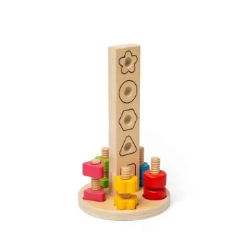 BIGJIGS TOYS Fina motorika Vijaki in matice Tower