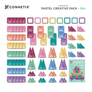 Connetix Pastel Creative Pack 104 kosov vsebina kompleta