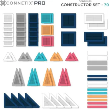 CONNETIX PRO Constructor Set 70 magnetne ploščice