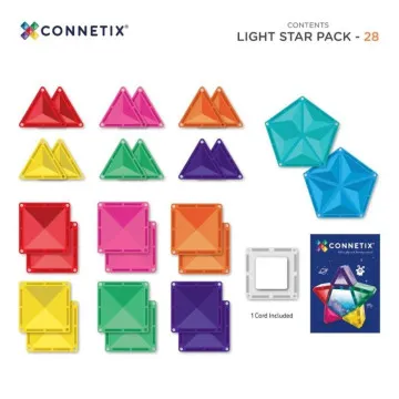 Svetleče Connetix magnetne ploščice z barvnimi kockami in svetlobnim učinkom